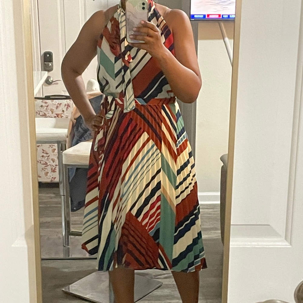 Pleated matching wrap skirt set
